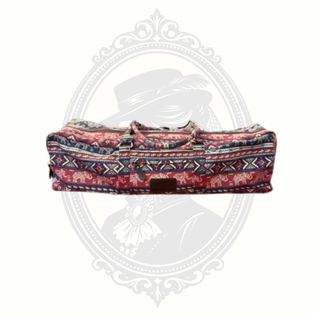 Kindfolk Karma Elephant Print Yoga Mat Duffel Bag Canvas Yoga Carrier