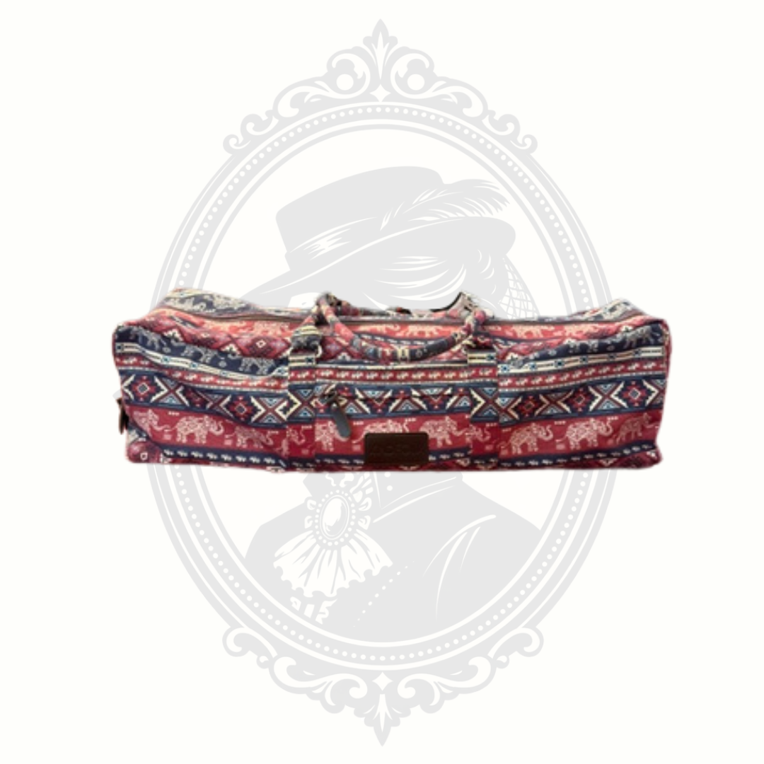 Kindfolk Karma Elephant Print Yoga Mat Duffel Bag Canvas Yoga Carrier