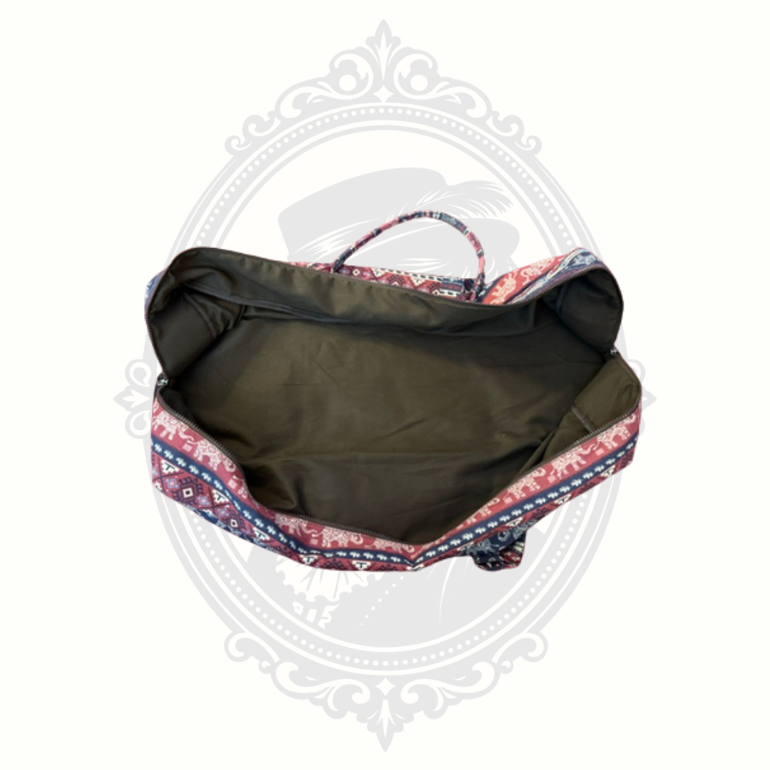 Kindfolk Karma Elephant Print Yoga Mat Duffel Bag Canvas Yoga Carrier