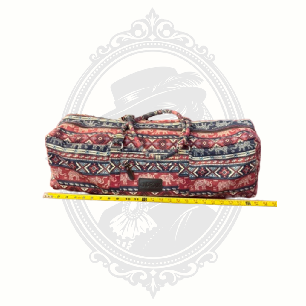 Kindfolk Karma Elephant Print Yoga Mat Duffel Bag Canvas Yoga Carrier
