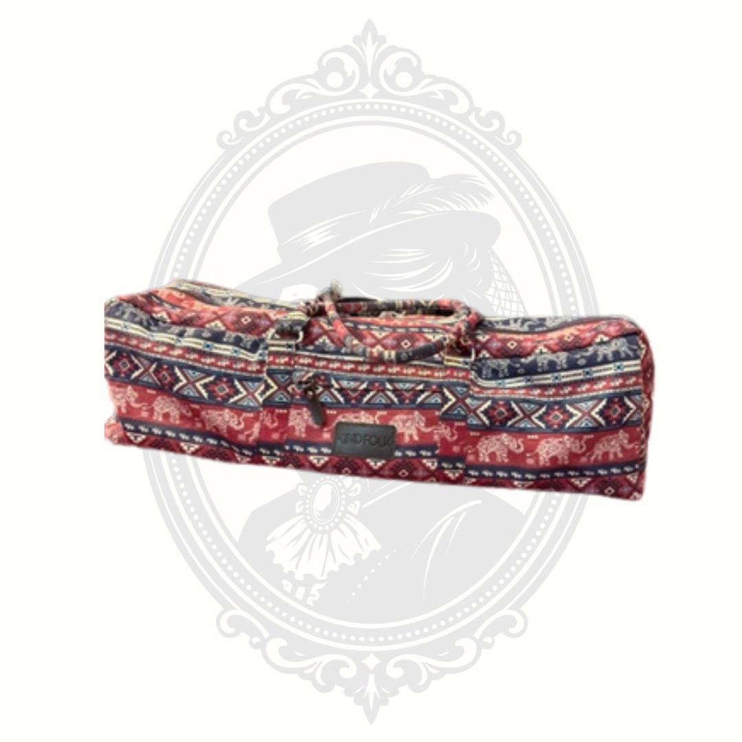 Kindfolk Karma Elephant Print Yoga Mat Duffel Bag Canvas Yoga Carrier