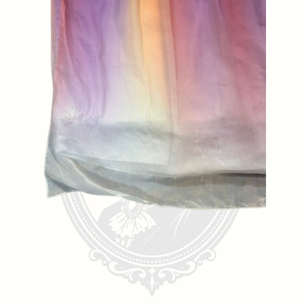 Multicolored fabric with a gradient effect on a white background