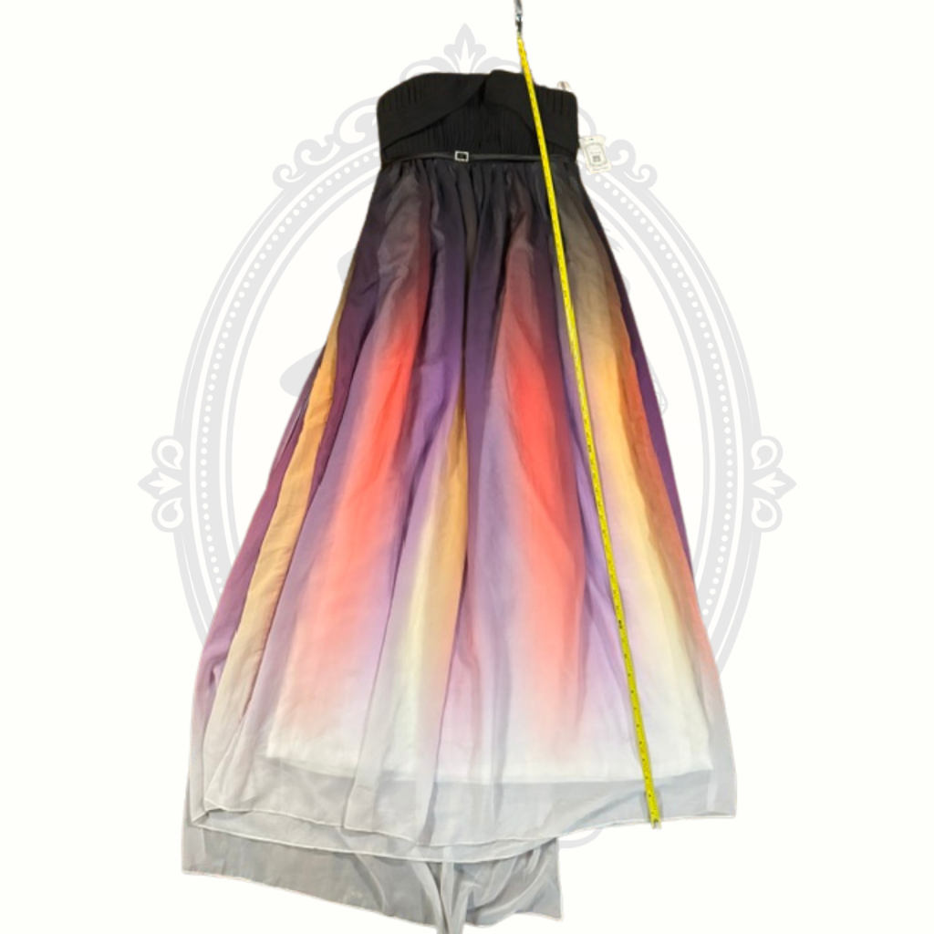 Colorful gradient dress on a white background