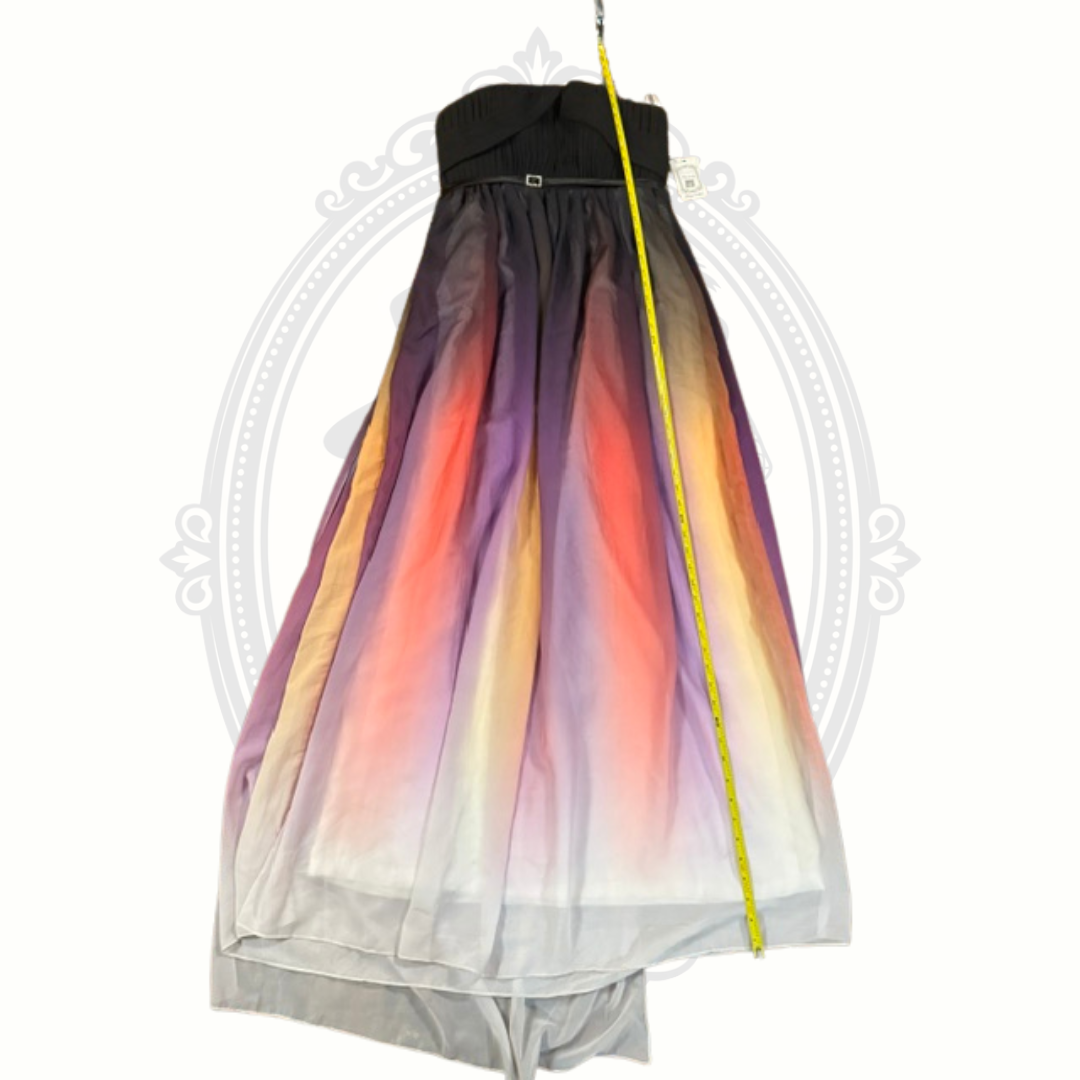 Colorful gradient dress on a white background