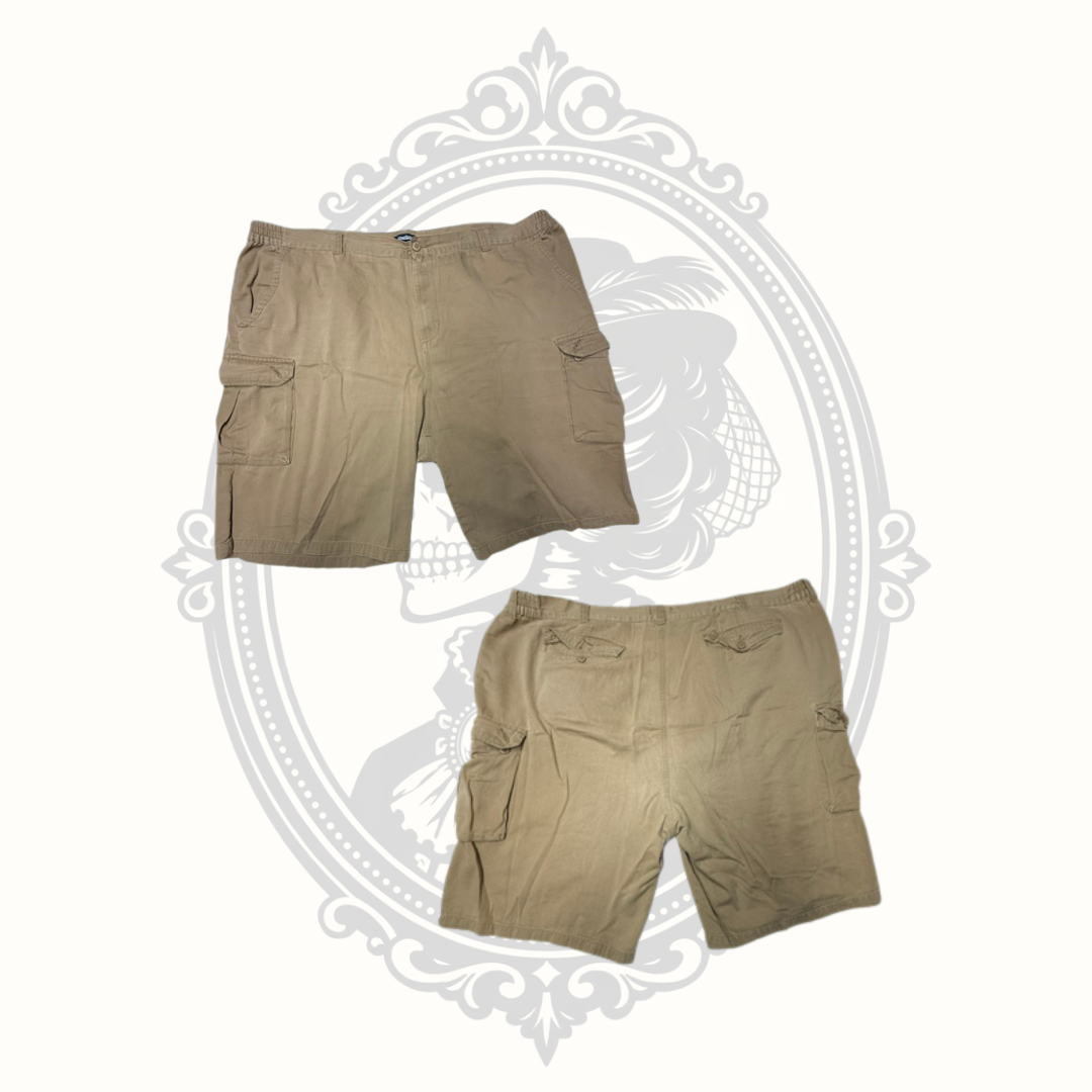 KingSize Men's Khaki Cotton Cargo Shorts – 3XL Big