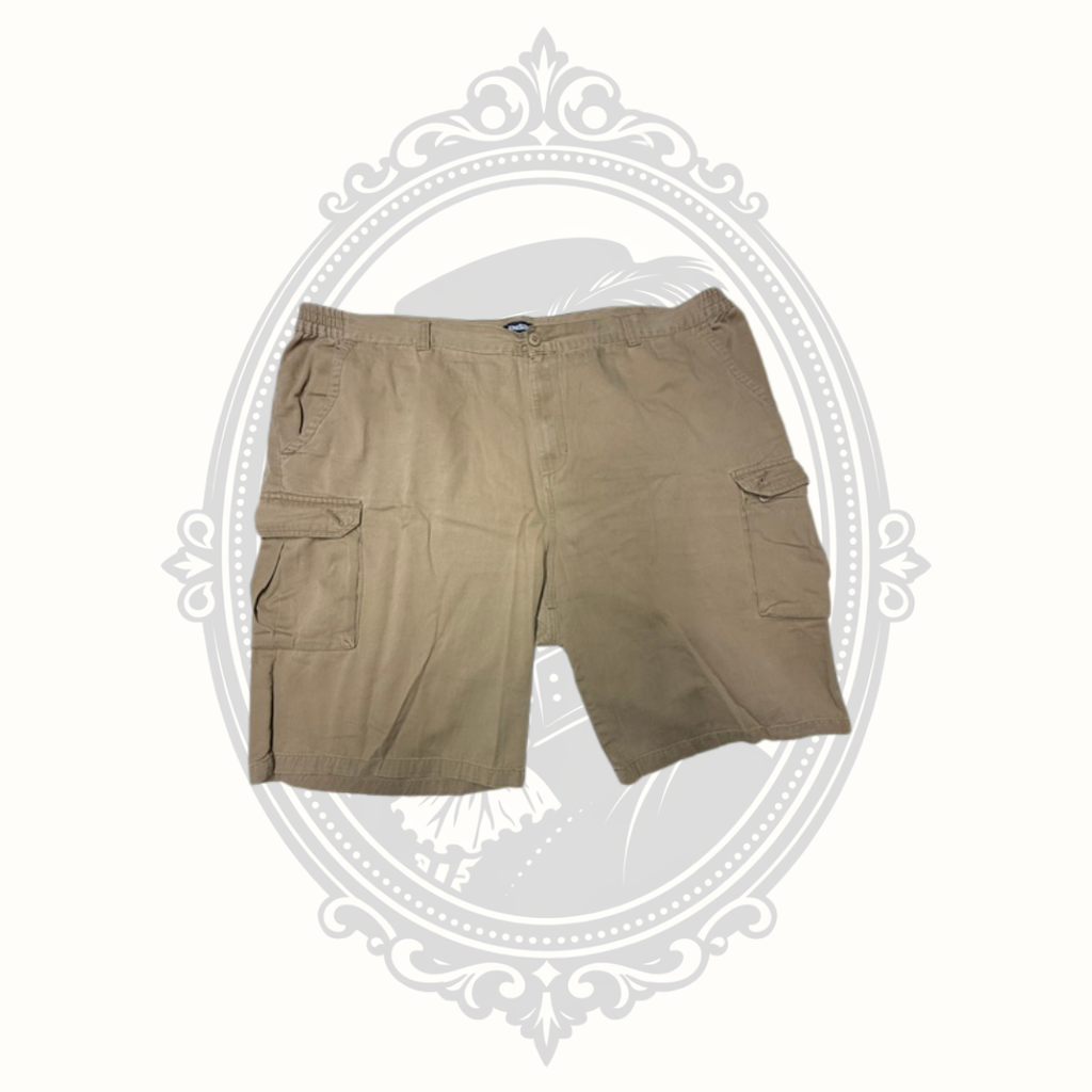 KingSize Men's Khaki Cotton Cargo Shorts – 3XL Big