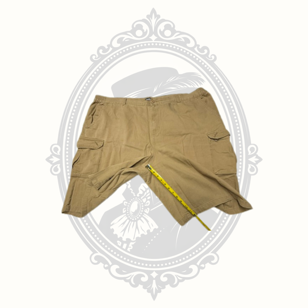 KingSize Men's Khaki Cotton Cargo Shorts – 3XL Big