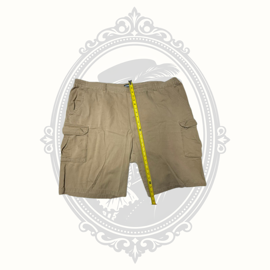 KingSize Men's Khaki Cotton Cargo Shorts – 3XL Big