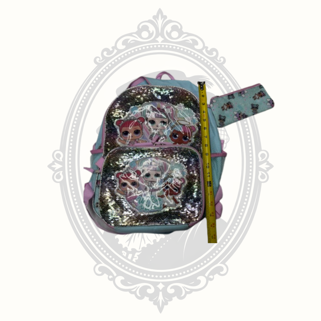 L.O.L. Surprise! Girls Backpack Lunch Box Pencil Case 3-Piece School Set Sequin MGA