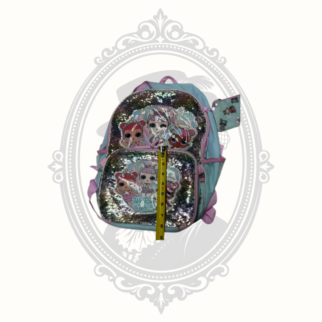 L.O.L. Surprise! Girls Backpack Lunch Box Pencil Case 3-Piece School Set Sequin MGA