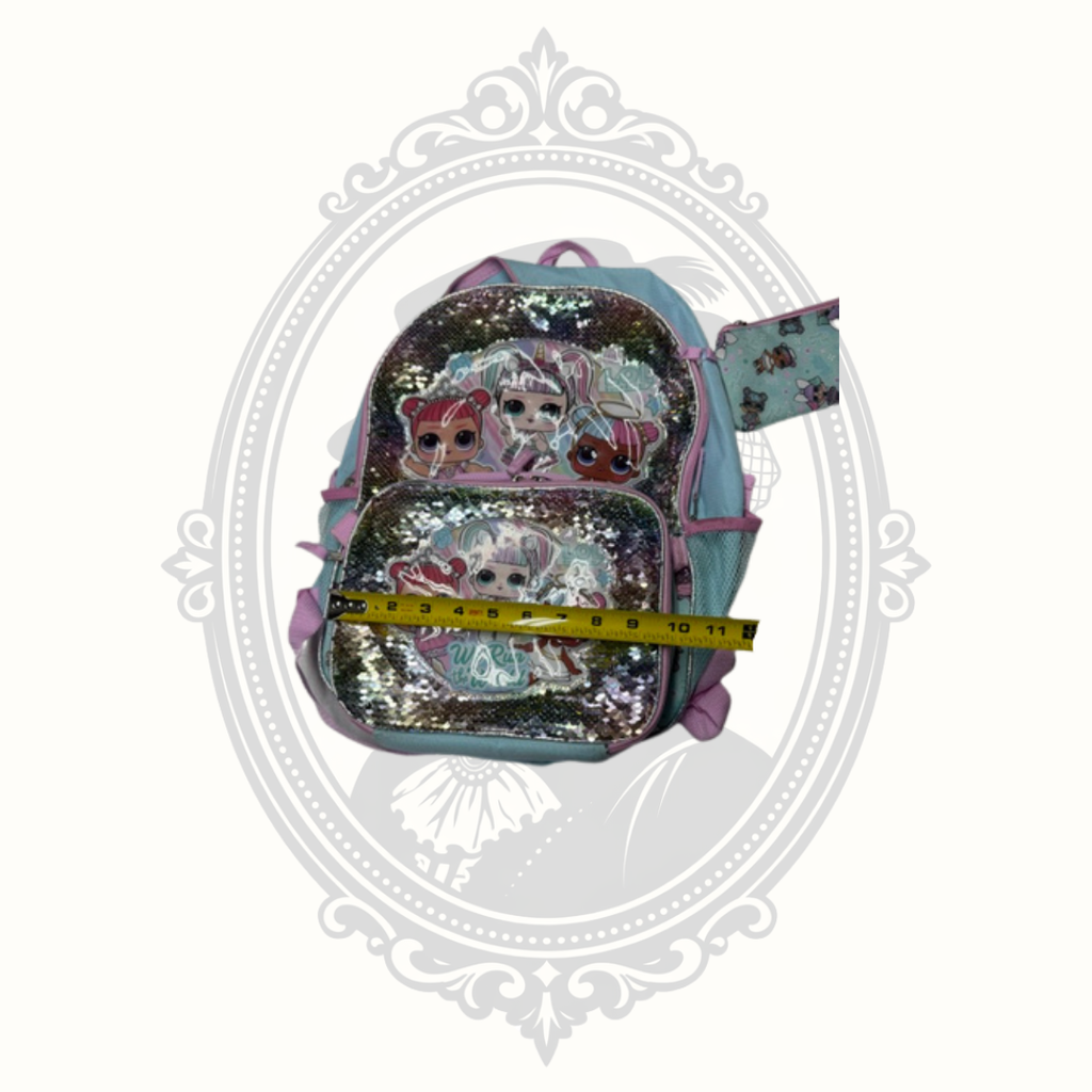 L.O.L. Surprise! Girls Backpack Lunch Box Pencil Case 3-Piece School Set Sequin MGA