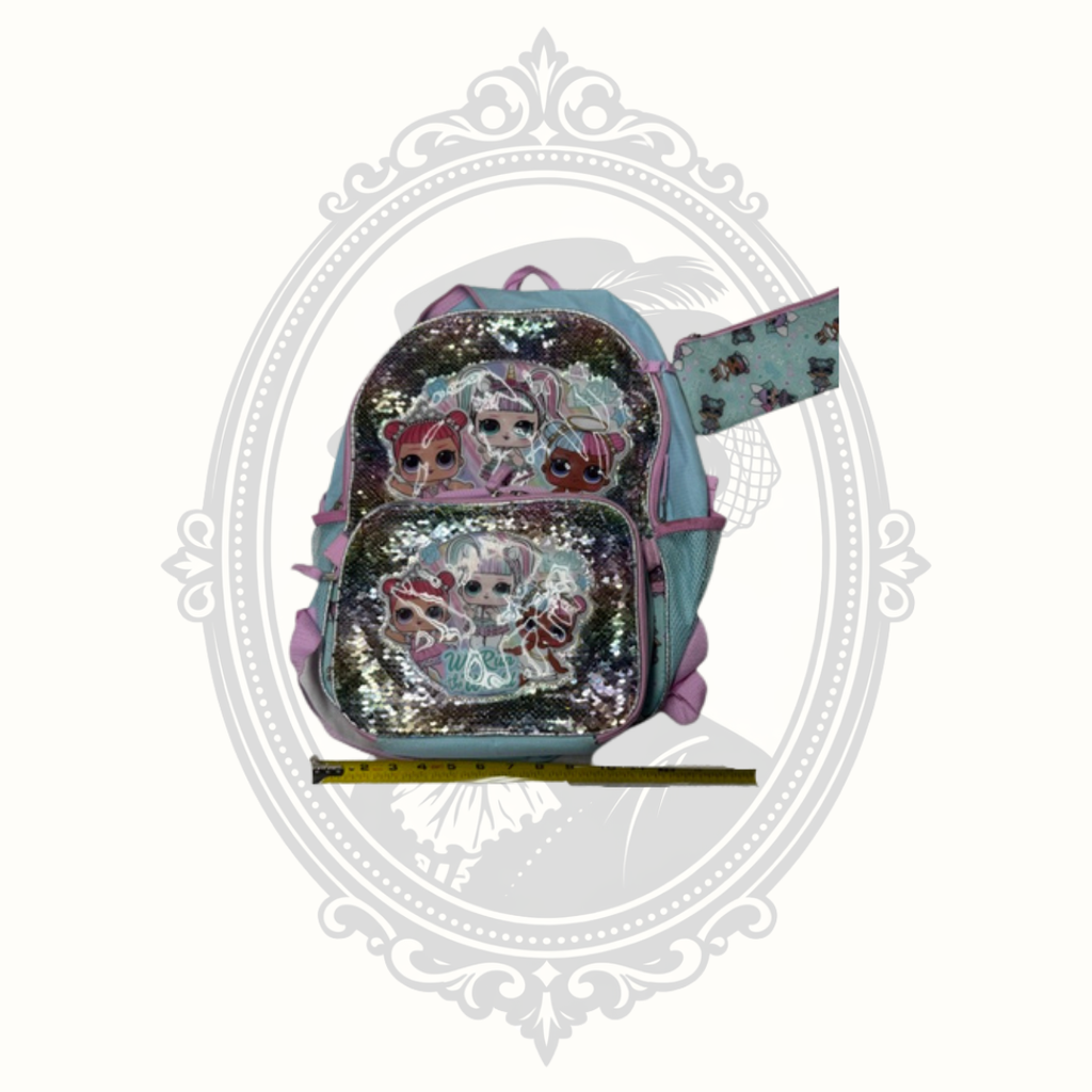 L.O.L. Surprise! Girls Backpack Lunch Box Pencil Case 3-Piece School Set Sequin MGA