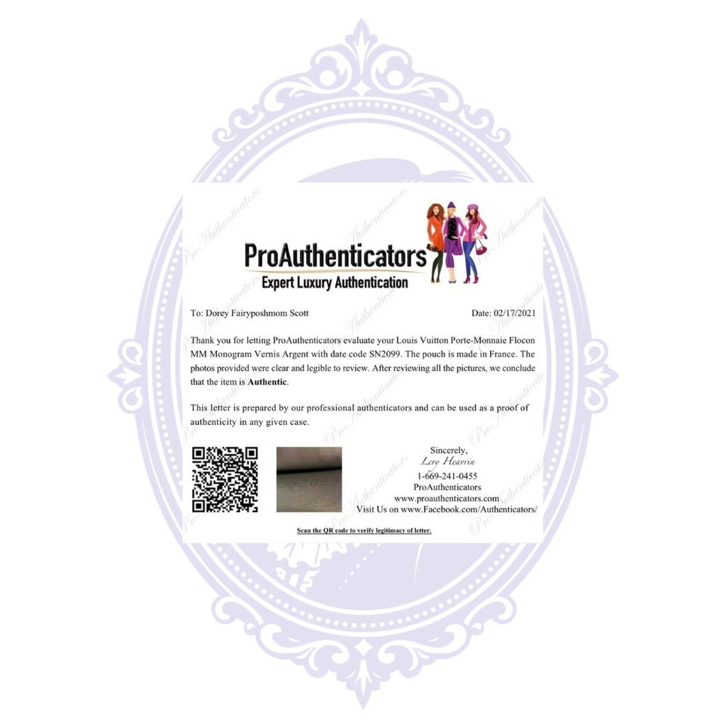 ProAuthenticators authentication documentation for Louis Vuitton Flocon MM date code SN2099