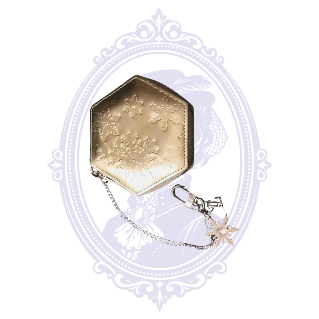 Louis Vuitton Porte-Monnaie Flocon MM Argent Monogram Vernis snowflake coin pouch with chain and charm
