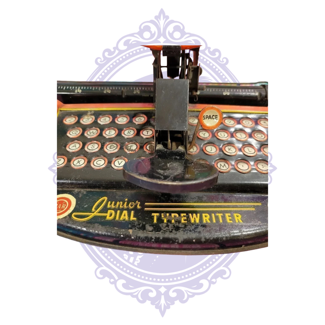 Vintage Marx Junior Dial tin toy typewriter center keys
