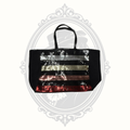 Large Black Sequin Stripe Tote Bag | Oversized Glam Shopper Carryall