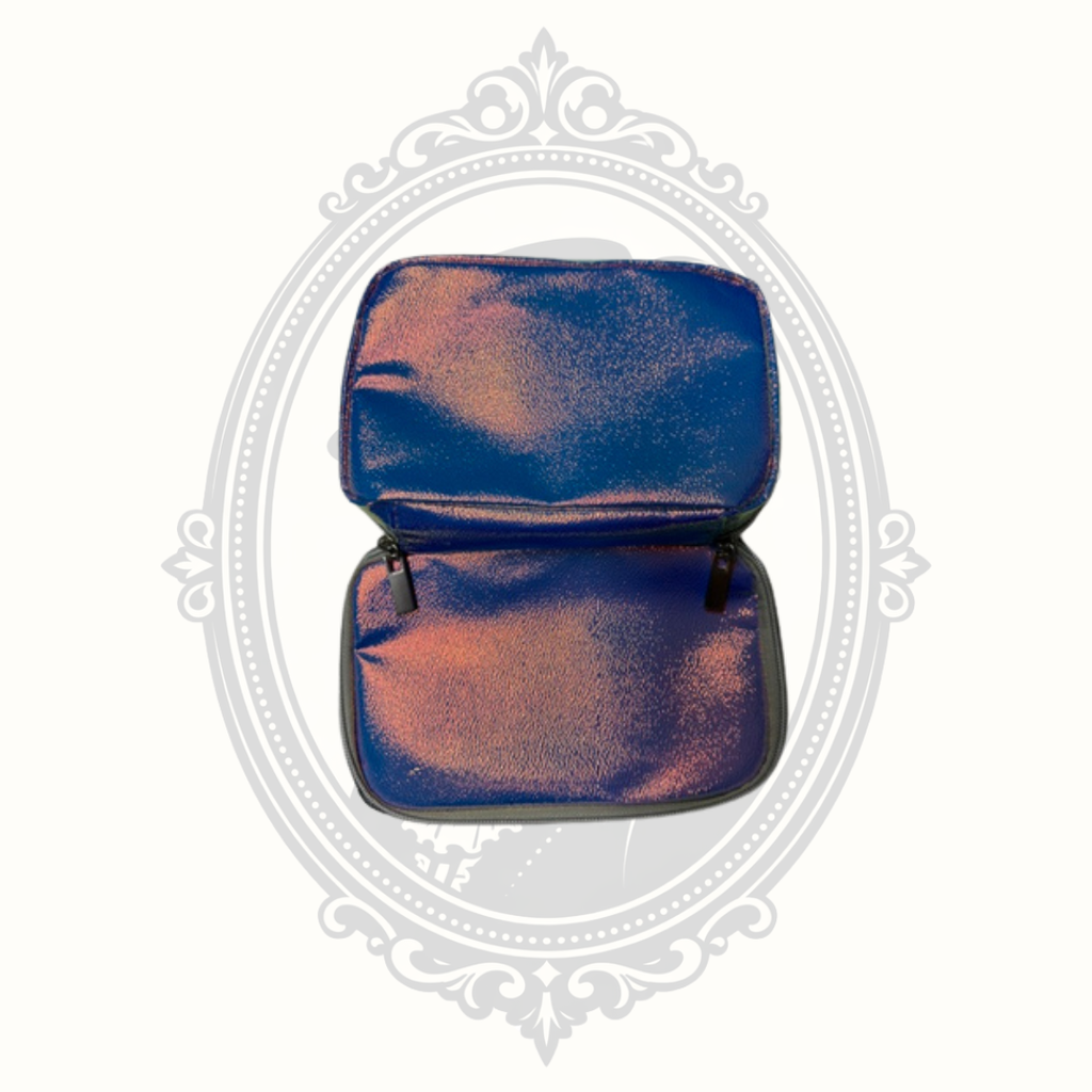 EVA NYC Iridescent Travel Cosmetic Bag | Holographic Makeup Organizer Case