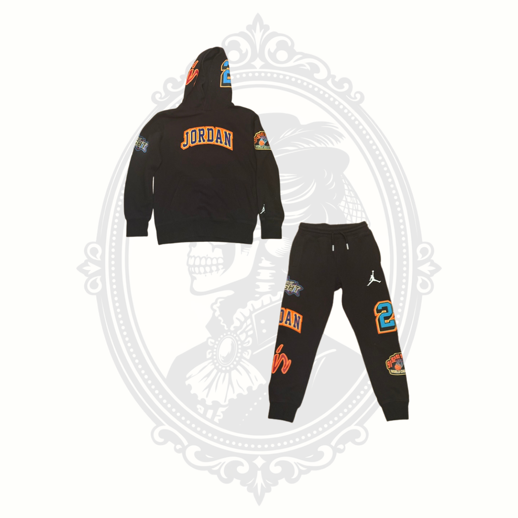Jordan Boys Patch Graphic Fleece Hoodie & Jogger Set Size 8-10