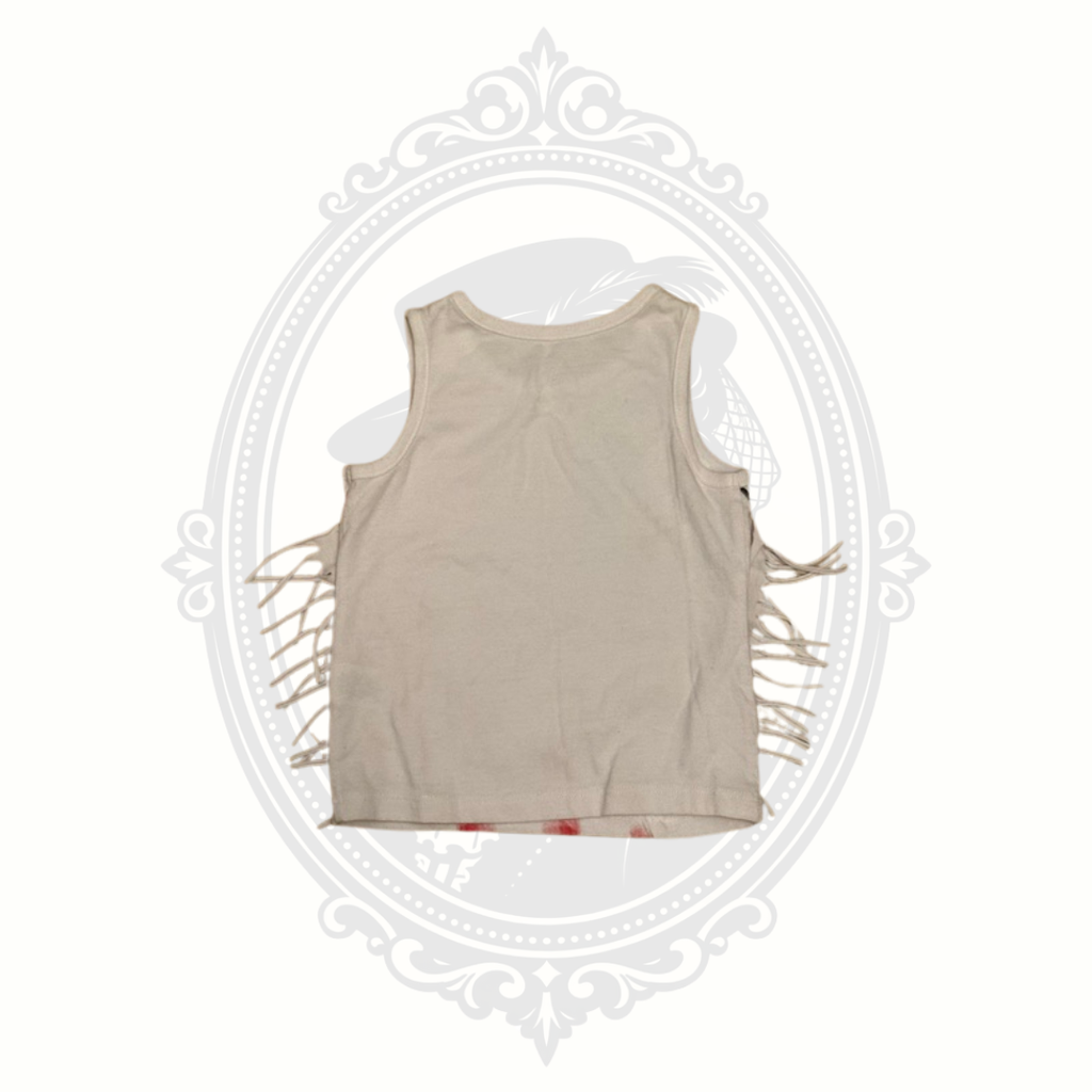 American flag fringe tank top for toddler back view