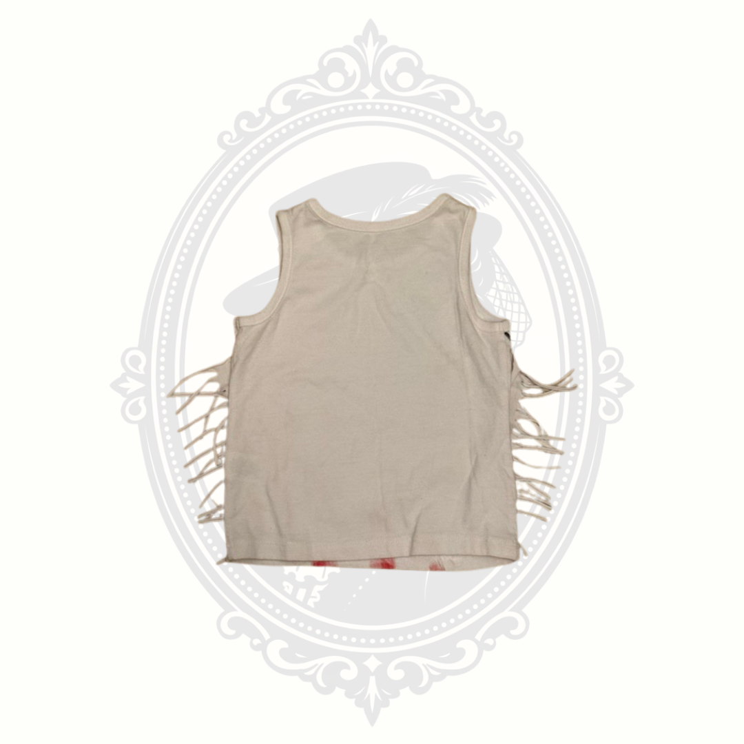 American flag fringe tank top for toddler back view