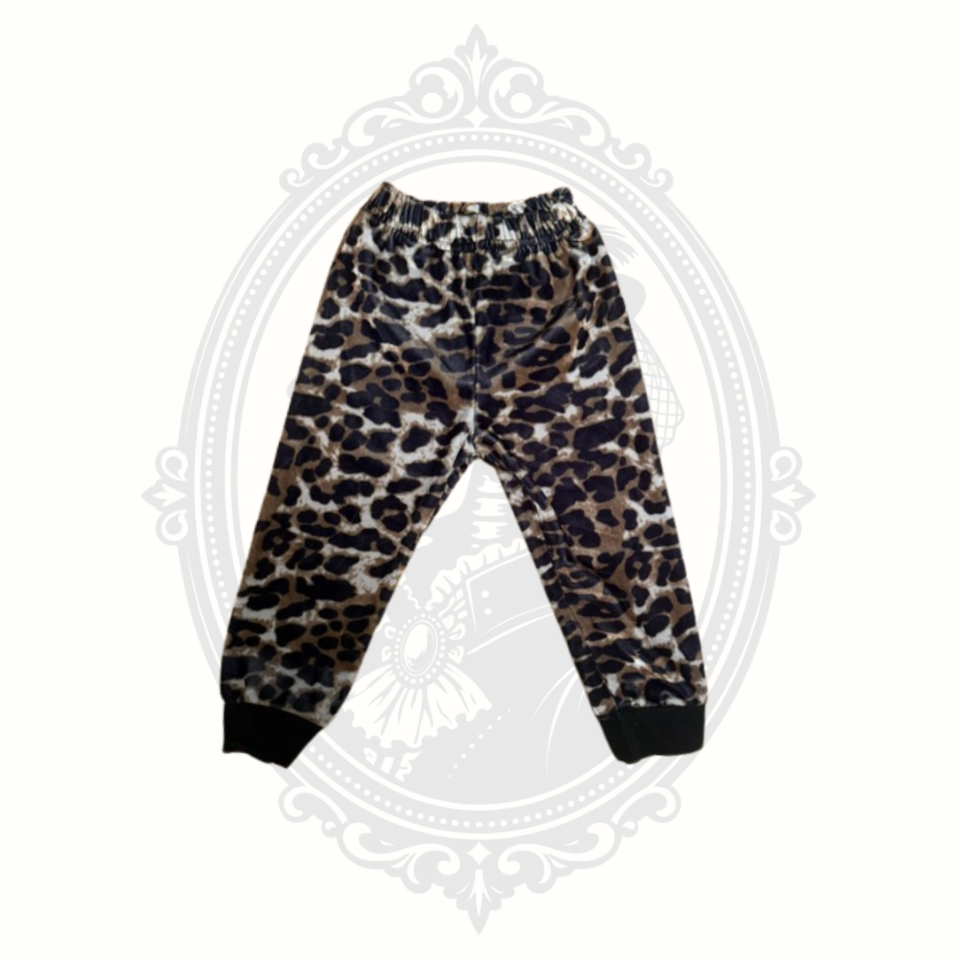Tong Bei Qi leopard print velour jogger pants size 80 back view