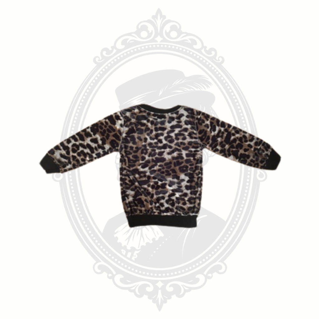 Tong Bei Qi leopard print velour sweatshirt top size 80 back view