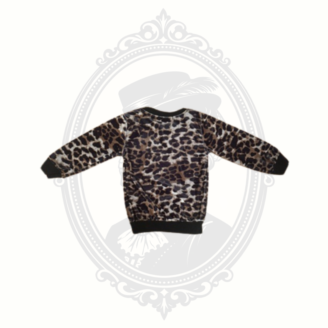 Tong Bei Qi leopard print velour sweatshirt top size 80 back view