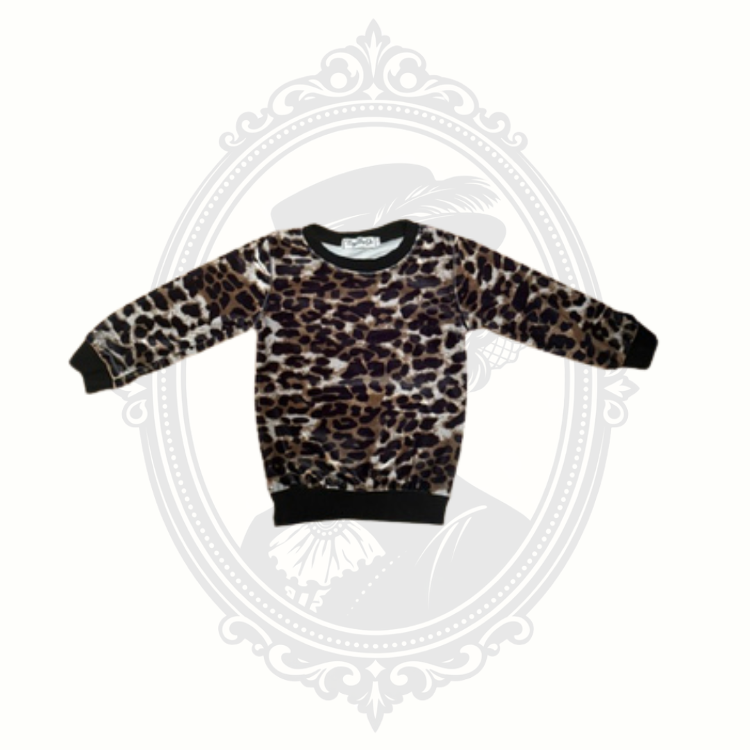 Tong Bei Qi leopard print velour sweatshirt top size 80 front view