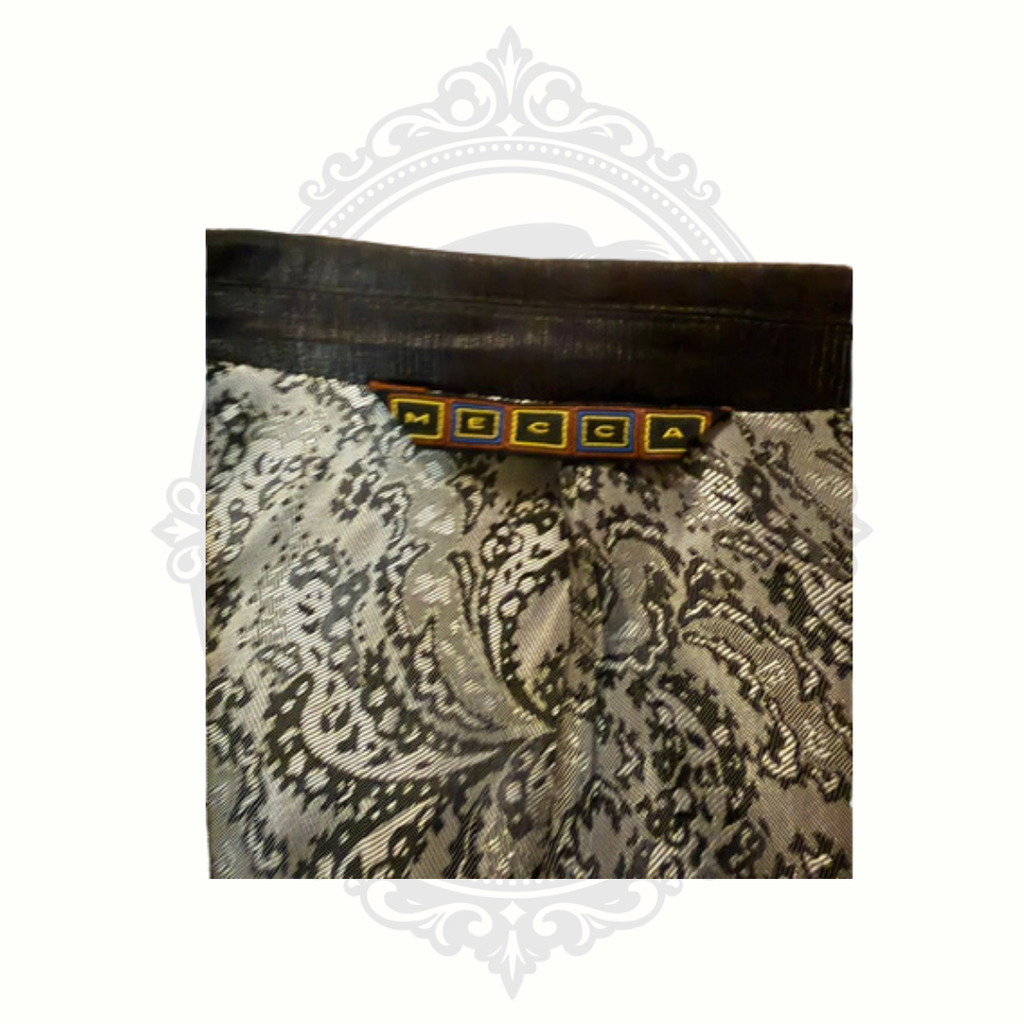 MECCA Men's Black 3-Piece Suit Size 44R IT 52 Paisley Lined Formal Wedding