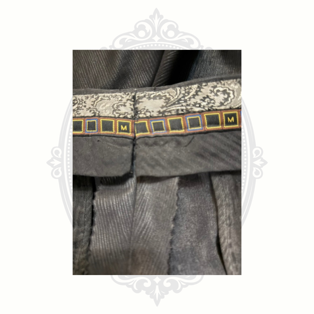 MECCA Men's Black 3-Piece Suit Size 44R IT 52 Paisley Lined Formal Wedding