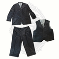 MECCA Men's Black 3-Piece Suit Size 44R IT 52 Paisley Lined Formal Wedding