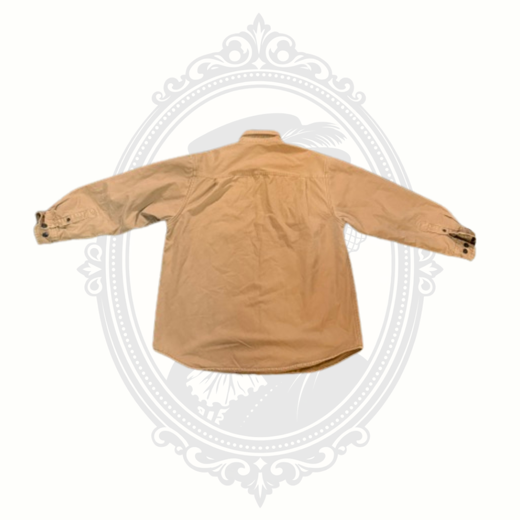 Men's Fleece Lined Button Front Shirt Jacket Tan Size L 42/44