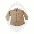 Men's Fleece Lined Button Front Shirt Jacket Tan Size L 42/44