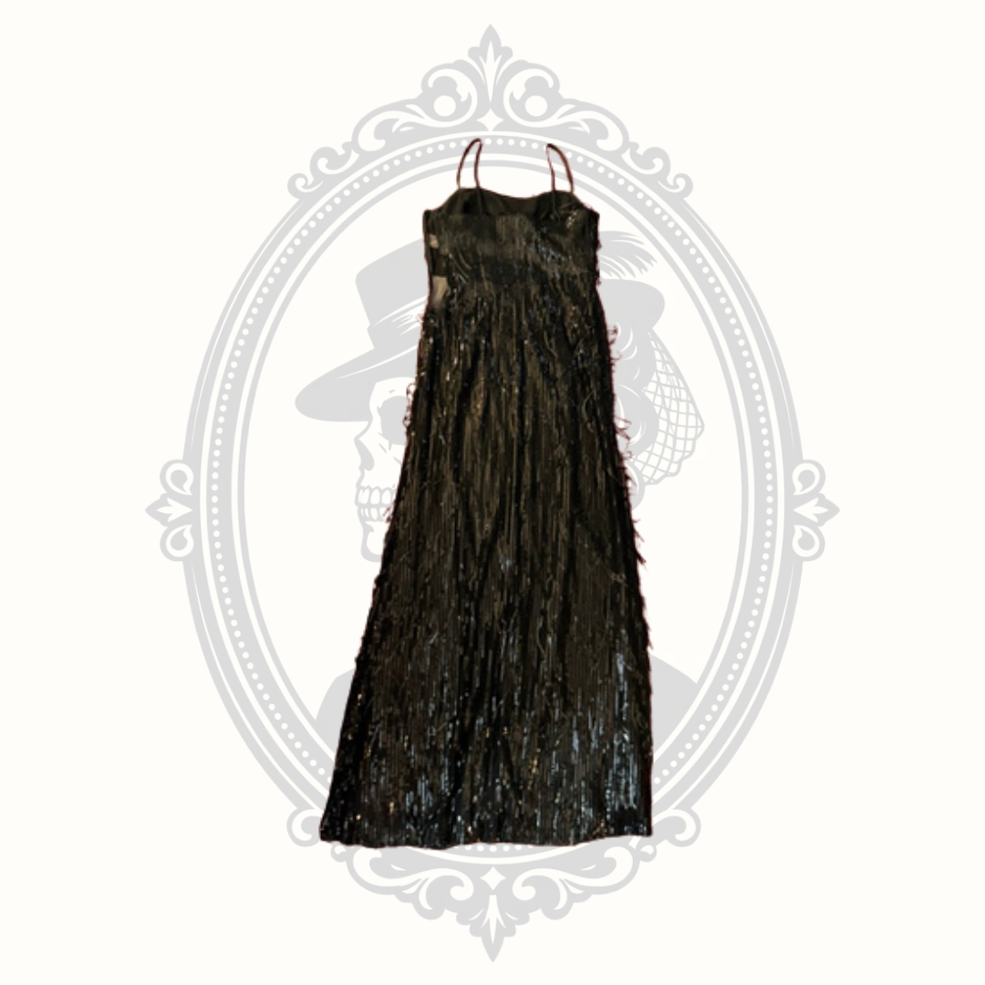 Morgan & Co. Black Metallic Shimmer Formal Evening Gown - Size 7