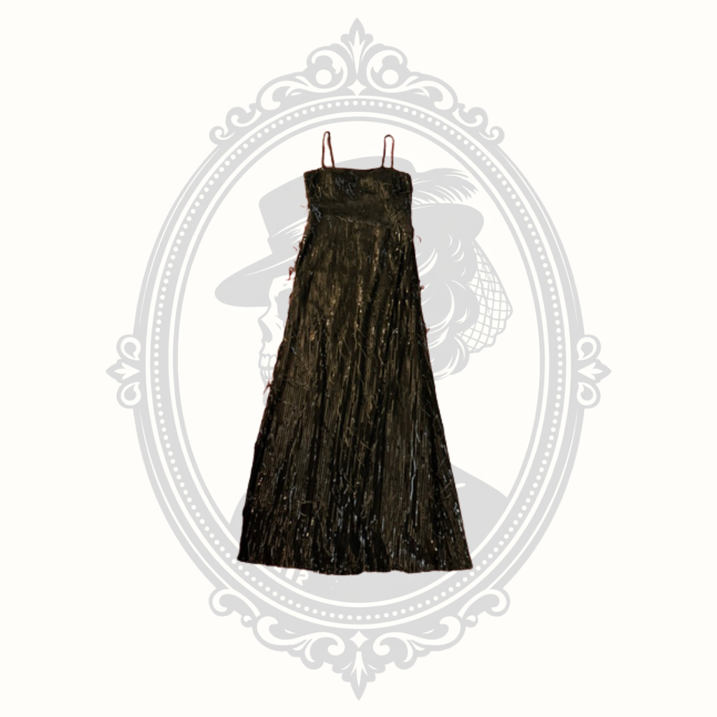Morgan & Co. Black Metallic Shimmer Formal Evening Gown - Size 7