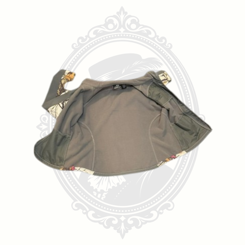 Mossy Oak Women's XL Softshell Fleece Jacket Gray Winter Break Camo Pink Logo