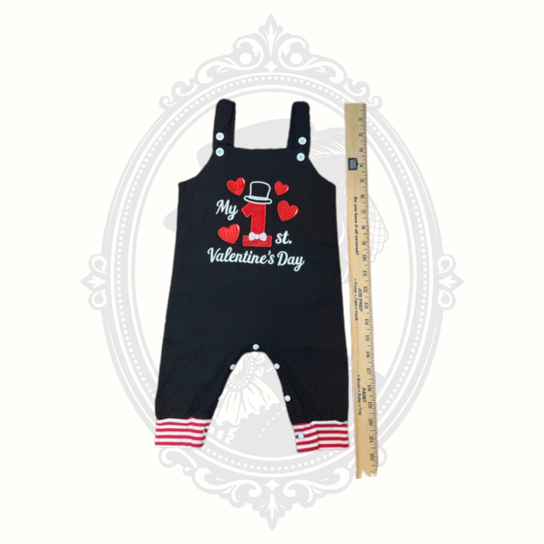 My 1st Valentine's Day Baby Romper Black 3-6 Months
