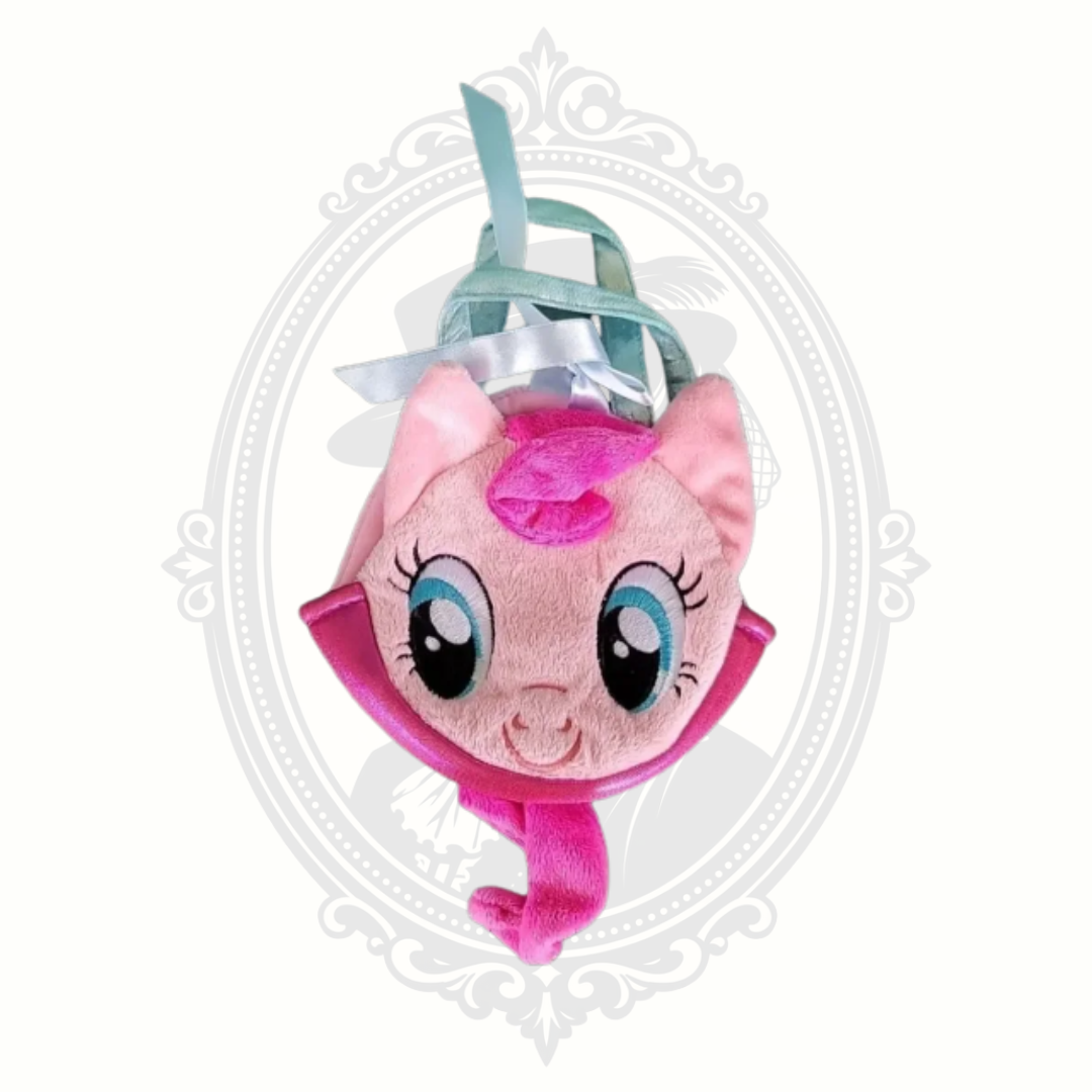 My Little Pony Pinkie Pie child’s plush purse featuring a bright pink character face, soft fabric design, and small top handle.