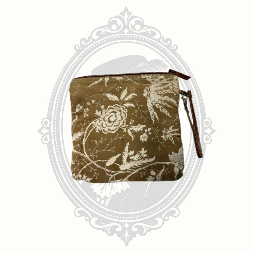 Myra Bag Floral Canvas & Leather Wristlet Clutch | Small Zip Pouch