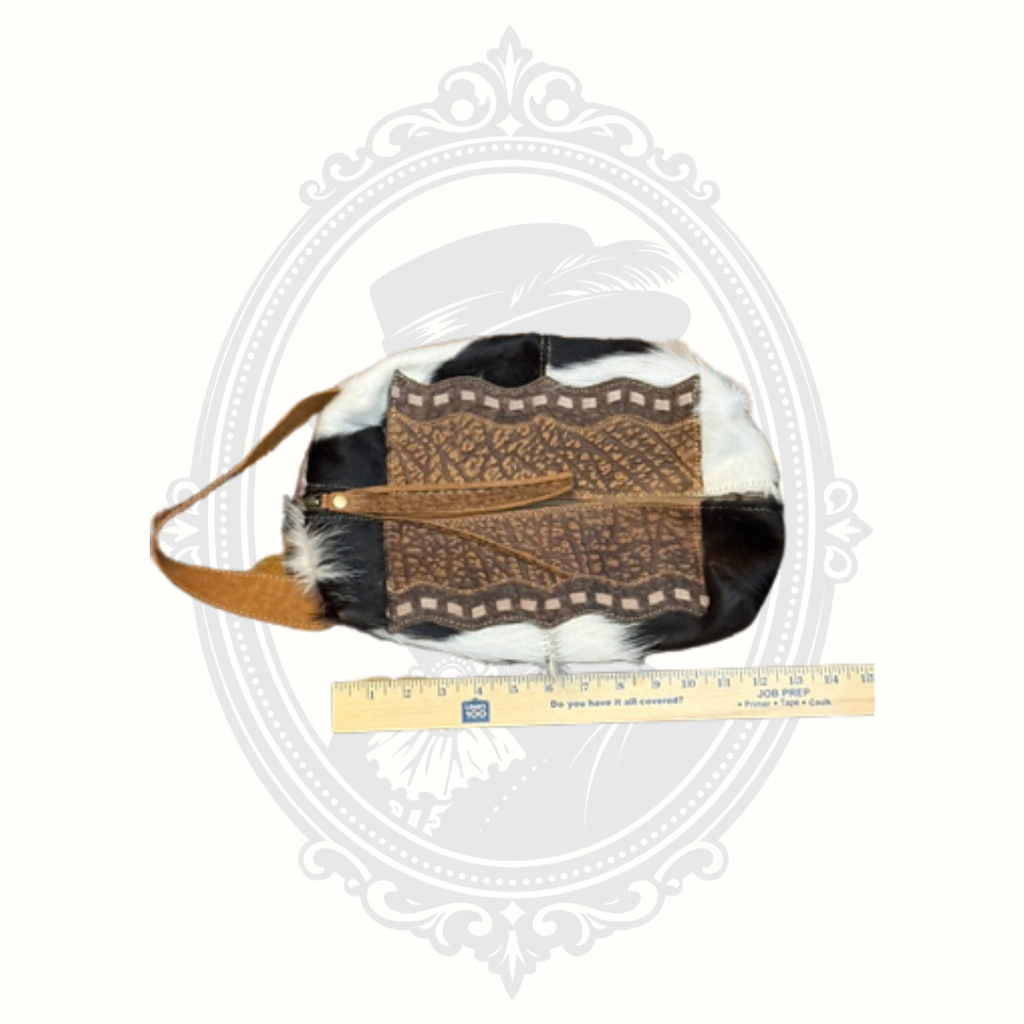 Myra Genuine Hair-On Hide Toiletry Bag | NWOT