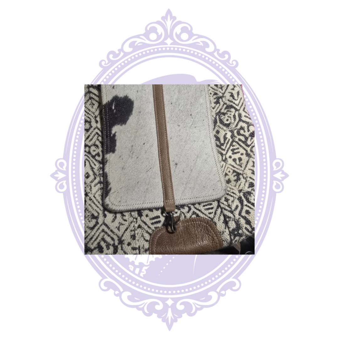 Cowhode Myra Bag Geometric Cowhide Flap Backpack | Mrs. Bones – Mrs. Bones ...