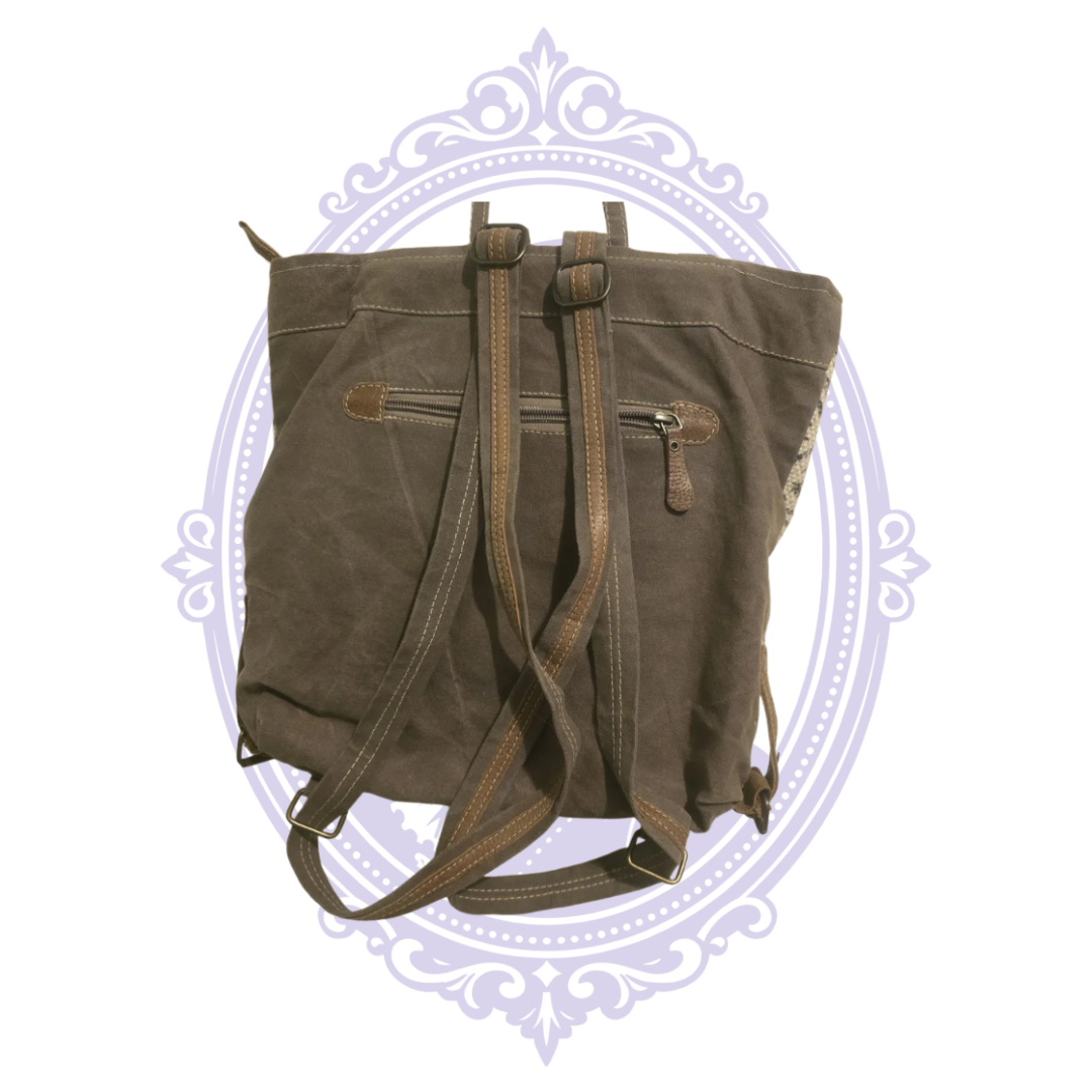 Rear zipper pocket and adjustable backpack straps