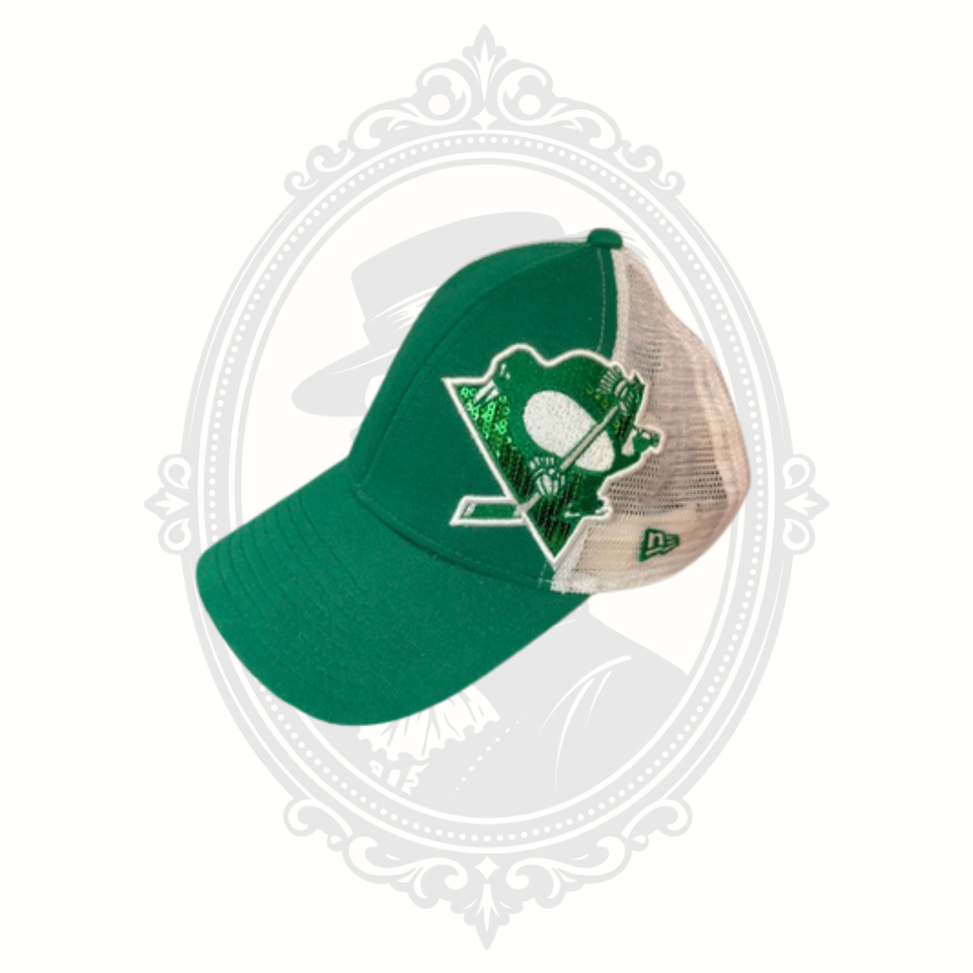 New Era Pittsburgh Penguins Women's St Patrick's Day Mesh Trucker Hat NHL