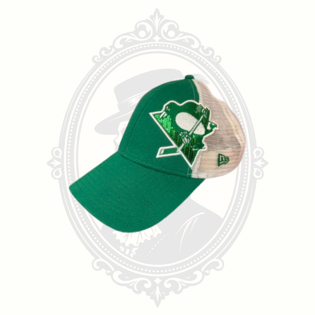 New Era Pittsburgh Penguins Women's St Patrick's Day Mesh Trucker Hat NHL