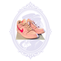 Pre-owned Nike Dunk Low Triple Pink size 7 sneakers shown together in three-quarter view with bright pink Swooshes