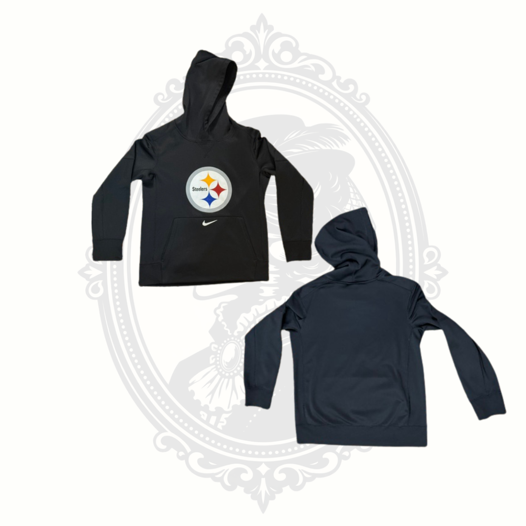 Nike NFL Pittsburgh Steelers Therma-FIT Youth Hoodie Medium 10-12 Black On-Field