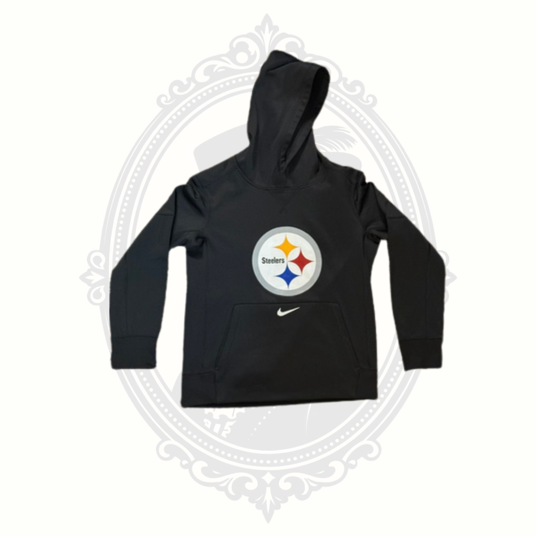 Nike NFL Pittsburgh Steelers Therma-FIT Youth Hoodie Medium 10-12 Black On-Field