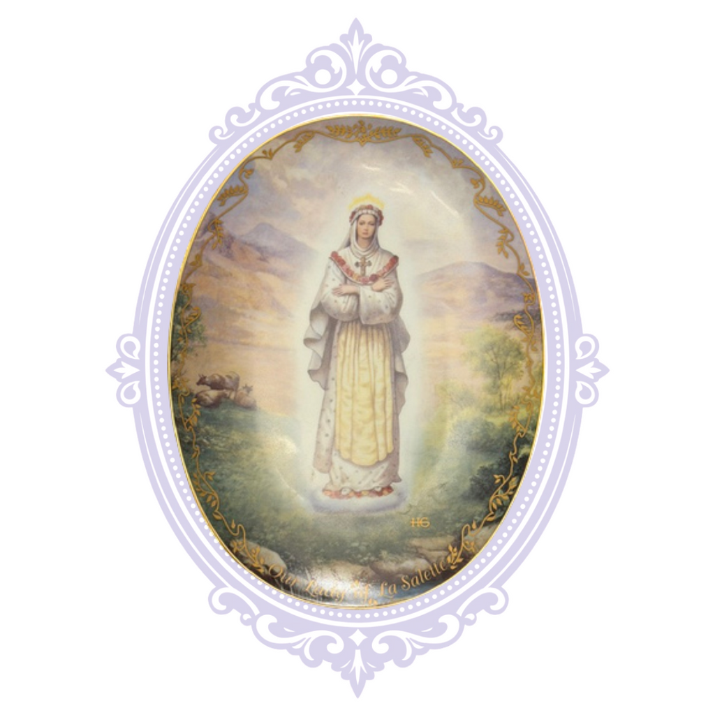 Alternate front view of Our Lady of La Salette decorative plate