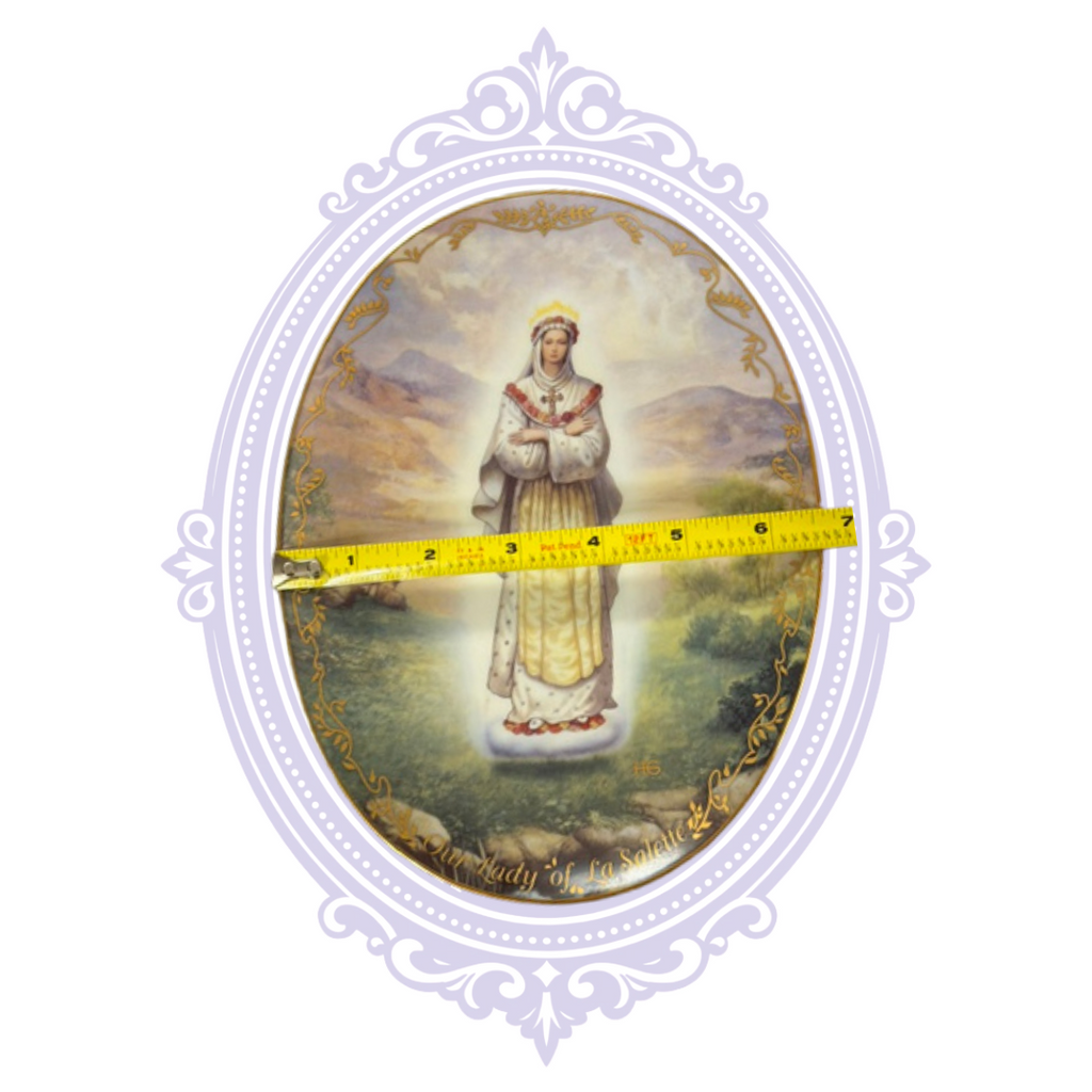 Our Lady of La Salette plate measured horizontally approximately seven inches