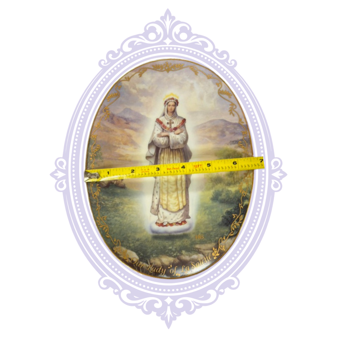 Our Lady of La Salette plate measured horizontally approximately seven inches